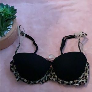 VS Pink black leopard print bra